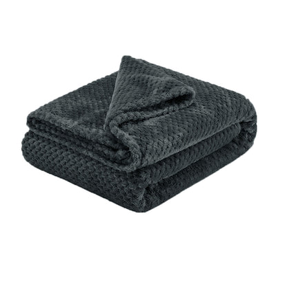 Soft Diamond Fleece Throw Rug/Blanket Charcoal V442-ABR-THROW-DIAMONDFLEECE200-CHARCOAL-RE
