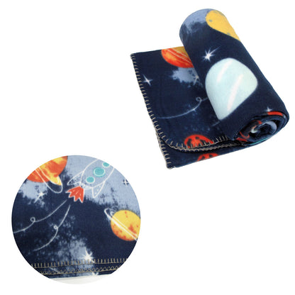 Funky Cute Polar Fleece Throw Rug Navy Planet Space V442-ABR-THROW-POLARPLANET-NAVY-RE