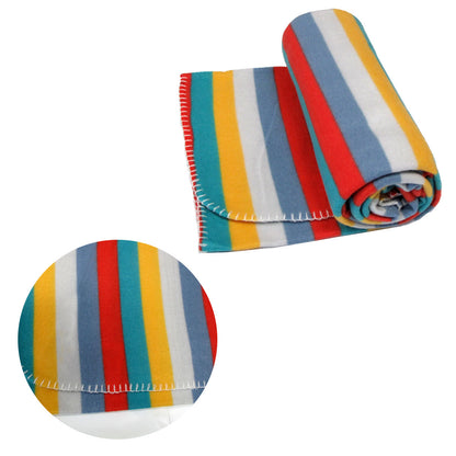 Funky Cute Polar Fleece Throw Rug Bright Stripes V442-ABR-THROW-POLARSTRIPES-BRIGHT-RE