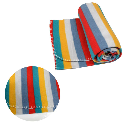 Funky Cute Polar Fleece Throw Rug Bright Stripes V442-ABR-THROW-POLARSTRIPES-BRIGHT-RE