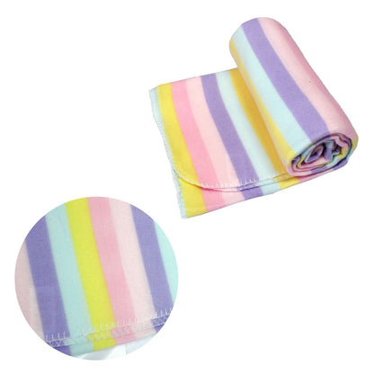 Funky Cute Polar Fleece Throw Rug Pastel Stripes V442-ABR-THROW-POLARSTRIPES-PASTEL-RE