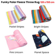 Funky Cute Polar Fleece Throw Rug Pink Unicorn V442-ABR-THROW-POLARUNICORN-PINK-RE