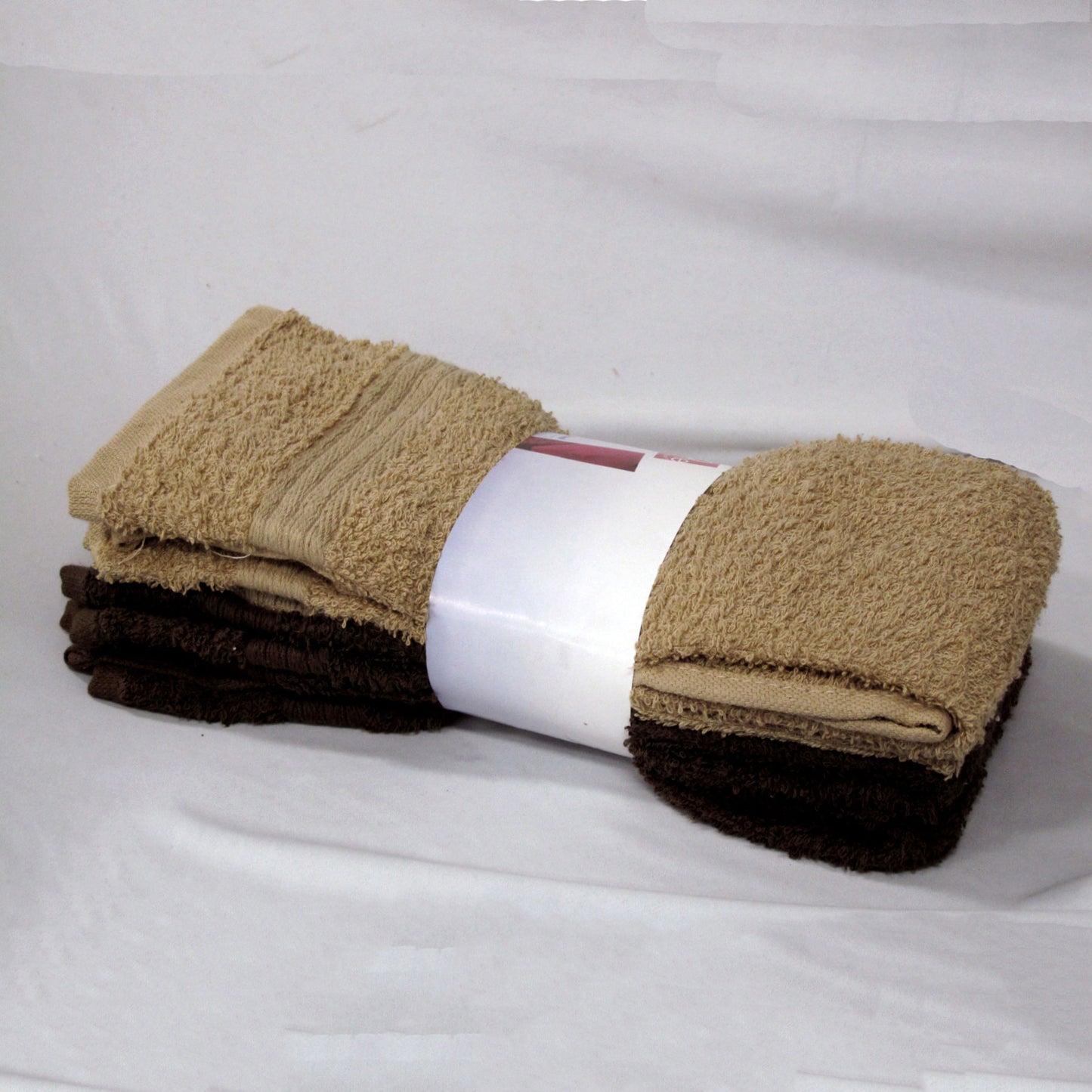 Set of 4 Budget Cotton Hand Towels 42 x 67 cm Chocolate Latte V442-ABR-TOWEL-4BUDGETHAND-CHOCOLATTE-RE