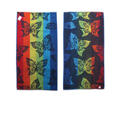 Set of 4 Imperfect Jacquard Terry Beach Towels Butterfly V442-ABR-TOWEL-BUTTERFLY-MULTI-RE