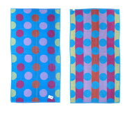 Jacquard Velour Reversible Beach Towel Blue Circles V442-ABR-TOWEL-CIRCLES-BLUE-RE