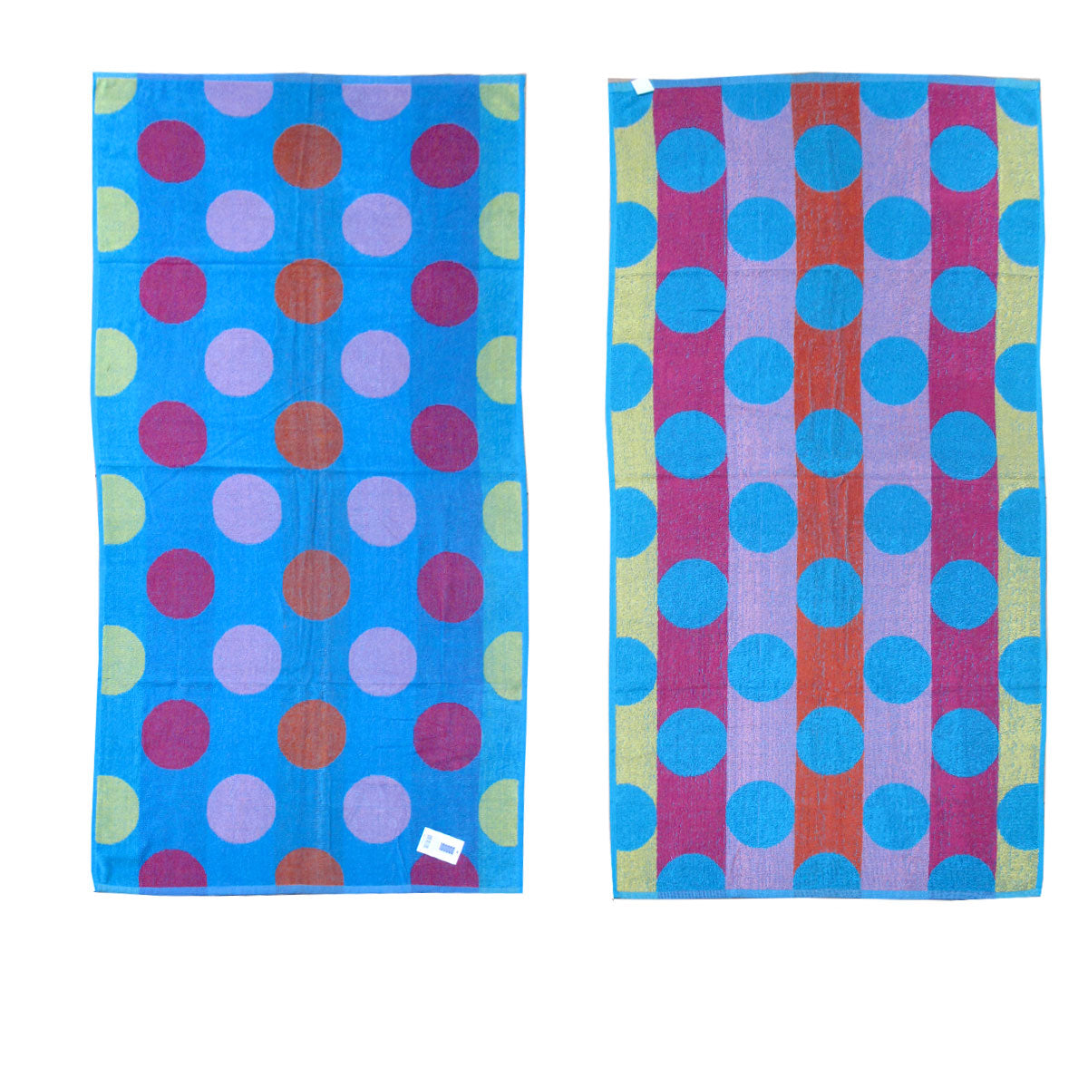 Jacquard Velour Reversible Beach Towel Blue Circles V442-ABR-TOWEL-CIRCLES-BLUE-RE