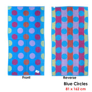 Jacquard Velour Reversible Beach Towel Blue Circles V442-ABR-TOWEL-CIRCLES-BLUE-RE