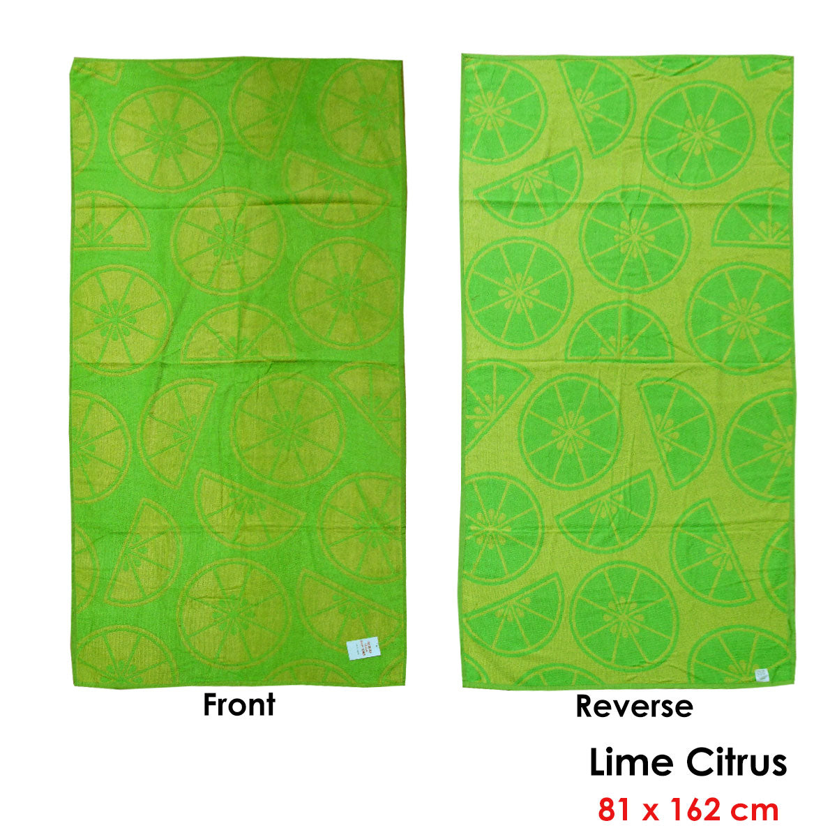 Jacquard Velour Reversible Beach Towel Lime Cirtus V442-ABR-TOWEL-CIRTUS-LIME-RE