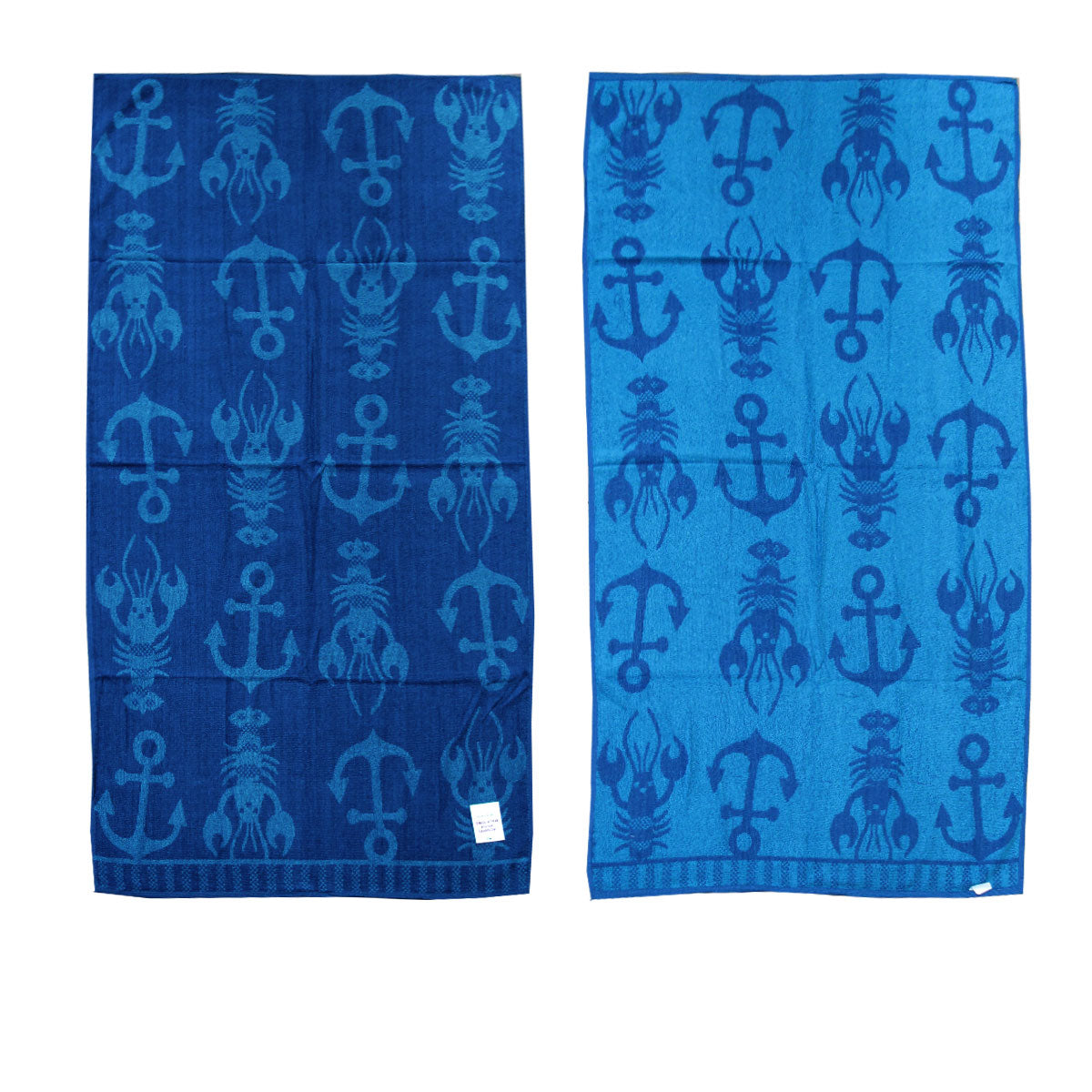 Jacquard Velour Reversible Beach Towel Blue Lobster Anchor V442-ABR-TOWEL-LOBSTER-BLUE-RE
