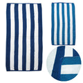 Set of 2 Reversible Cabana Striped Towels Blue/Aqua V442-ABR-TOWEL-SETOF2CABANA-BLUEAQUA-RE