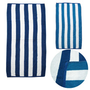 Set of 2 Reversible Cabana Striped Towels Blue/Aqua V442-ABR-TOWEL-SETOF2CABANA-BLUEAQUA-RE