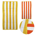 Set of 2 Reversible Cabana Striped Towels Yellow/Orange V442-ABR-TOWEL-SETOF2CABANA-YELLOWORANGE-RE