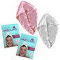 Set of 2 Magic Quick Dry Microfibre Hair Dryer Towels Pink + White V442-ABR-TOWEL-SETOF2HAIRDRY-PINKWHITE-SH