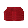 650gsm Casual Elegance Set of 4 Cotton Bath Towels Red 78x136cm V442-ABR-TOWEL-SETOF4COTTON650GSM-RED-RE