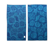 Set of 4 Imperfect Jacquard Terry Beach Towels Star Fish V442-ABR-TOWEL-STARFISH-BLUE-RE