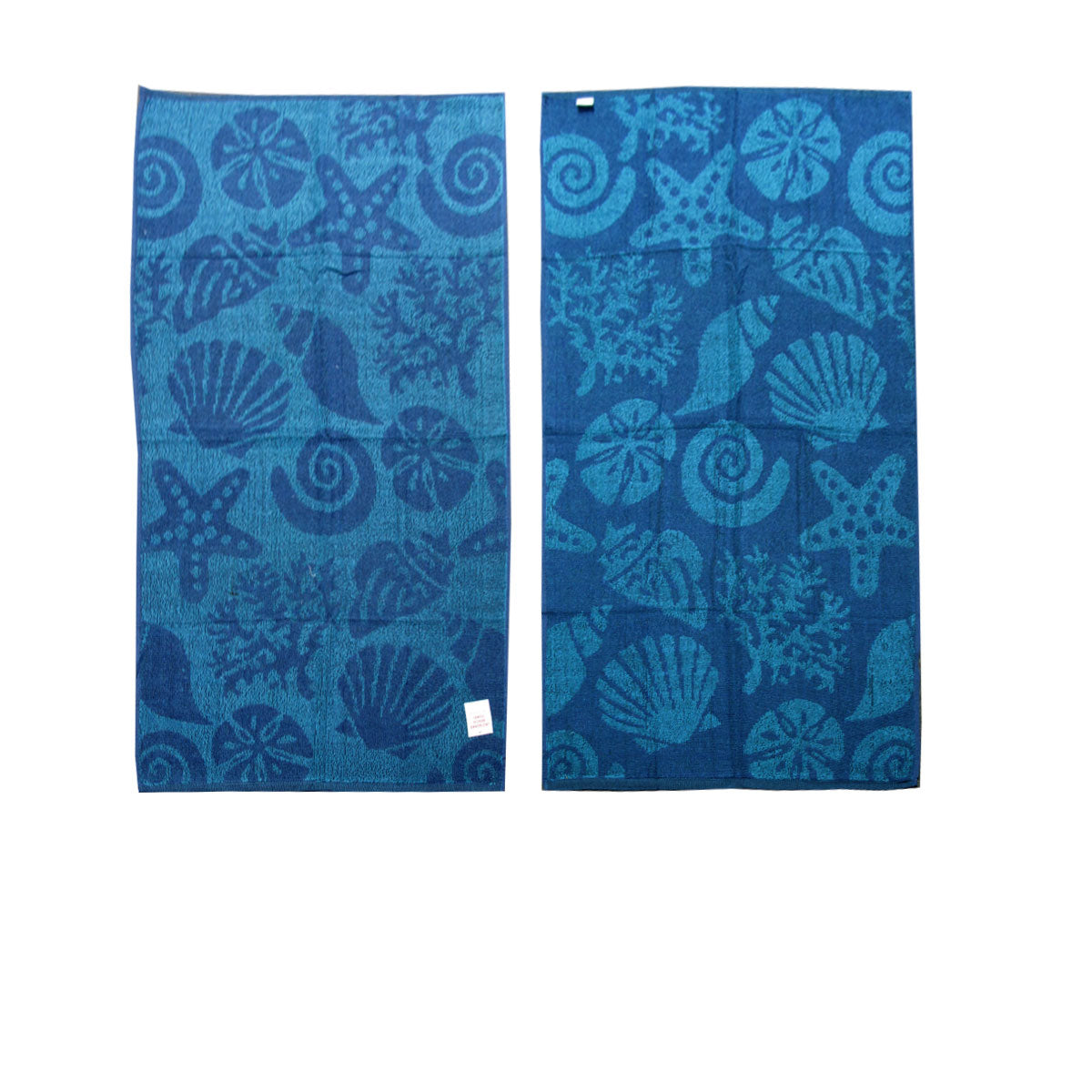 Set of 4 Imperfect Jacquard Terry Beach Towels Star Fish V442-ABR-TOWEL-STARFISH-BLUE-RE