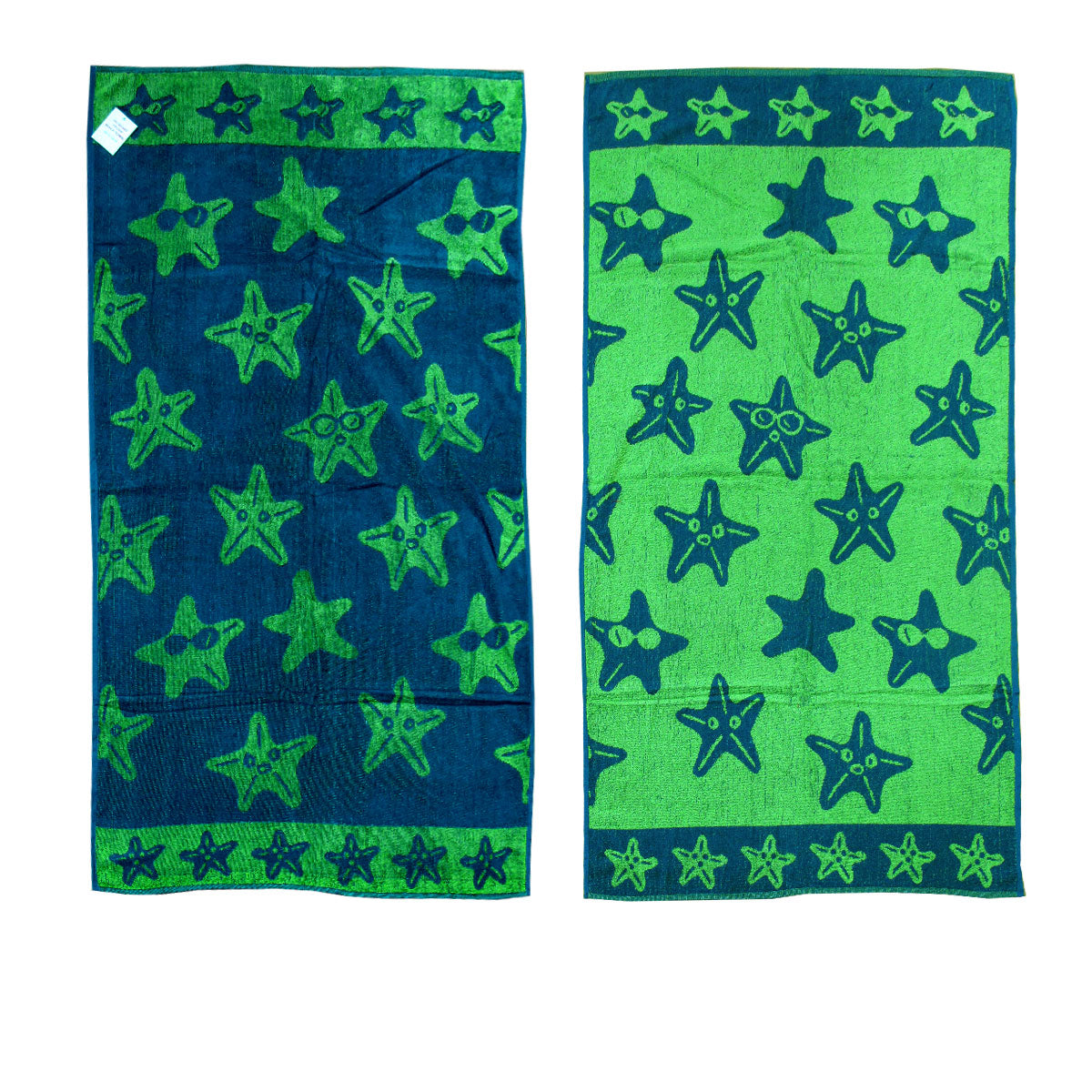 Jacquard Velour Reversible Beach Towel Blue Stars V442-ABR-TOWEL-STARS-BLUE-RE