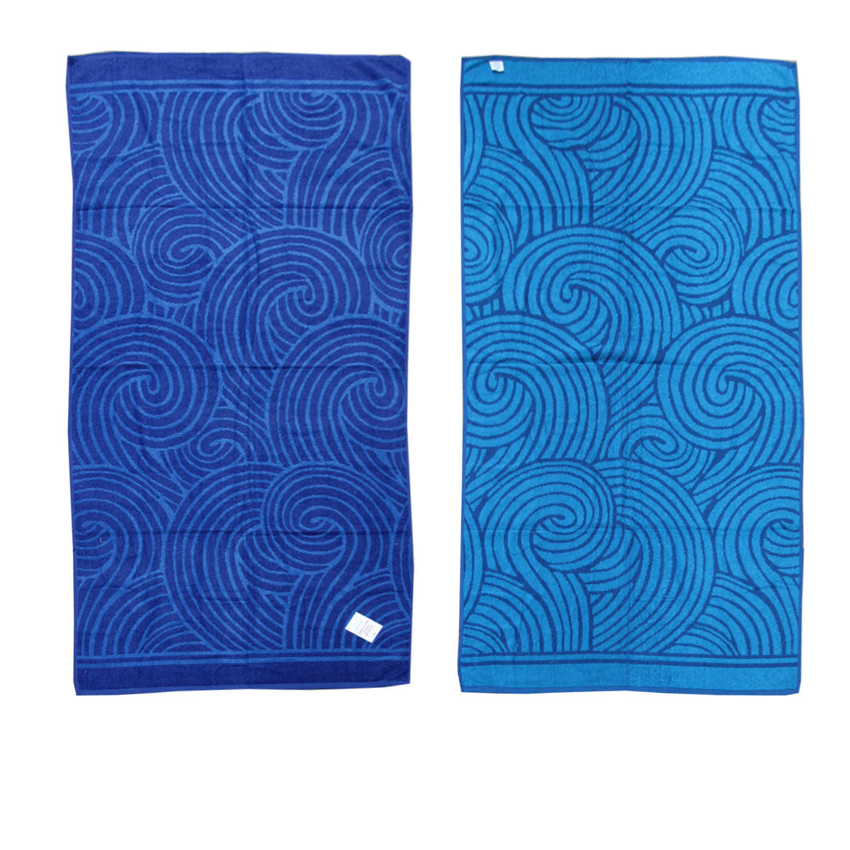 Jacquard Velour Reversible Beach Towel Blue Swirls V442-ABR-TOWEL-SWIRLS-BLUE-RE