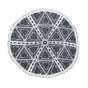 Zulu Triangle 100% Cotton Round Beach Towel V442-ABR-TOWEL-ZULUTRIANGLE-BLACK-RD