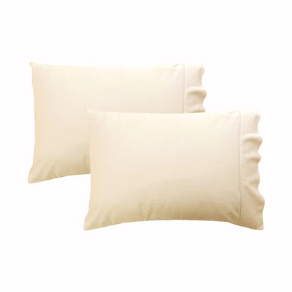 280TC Luxury Percale Standard Pillowcases Ecru V442-ASU-PILLOWC-PERCALESTANDARD-ECRU-ST