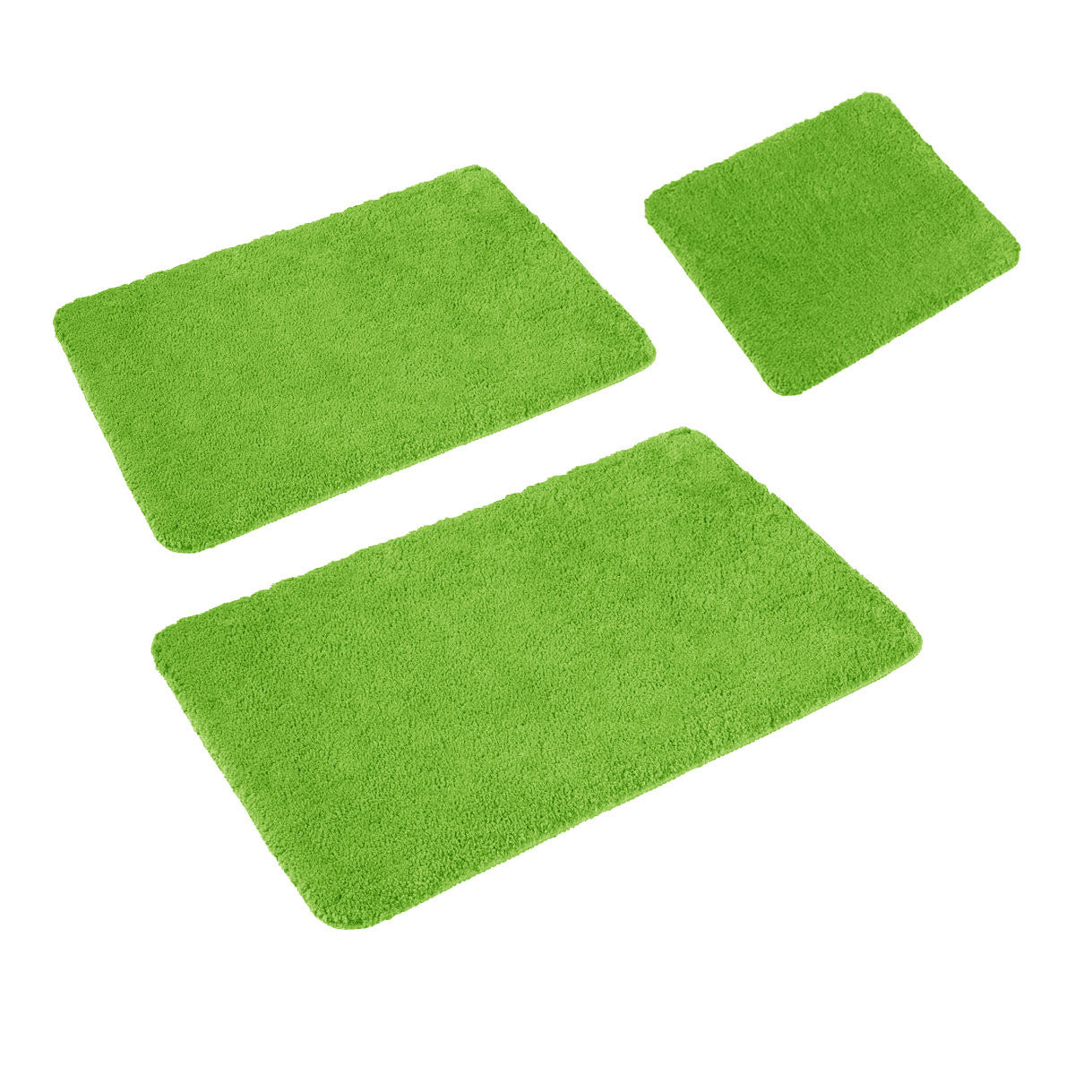 Sleim Set of 3 Bath Mat Set Green V442-ATX-BATHM-3PCESLEIM-GREEN-SH