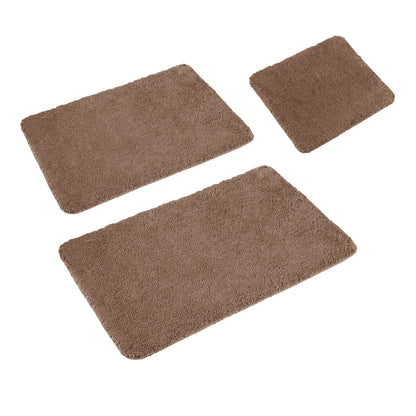 Sleim Set of 3 Bath Mat Set Light Brown V442-ATX-BATHM-3PCESLEIM-LIGHTBROWN-SH