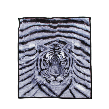 1000GSM White Tiger Luxury Quality 2 Ply Mink Blanket 200 x 240 cm V442-ATX-BLANKET-1000GSMTIGER-WHITE-QS