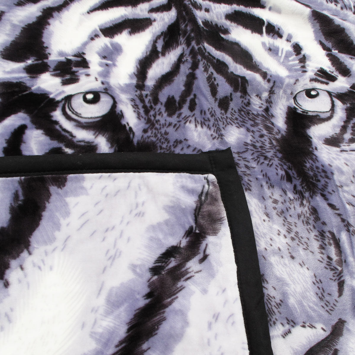 1000GSM White Tiger Luxury Quality 2 Ply Mink Blanket 200 x 240 cm V442-ATX-BLANKET-1000GSMTIGER-WHITE-QS