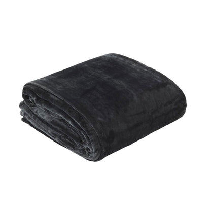 In 2 Linen 350GSM Plush Ultra Soft Velvet Touch Blanket Charcoal King/Super King V442-ATX-BLANKET-PLUSHVELVET-CHARCOAL-SK