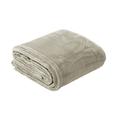 In 2 Linen 350GSM Plush Ultra Soft Velvet Touch Blanket Taupe Double/Queen V442-ATX-BLANKET-PLUSHVELVET-TAUPE-DS