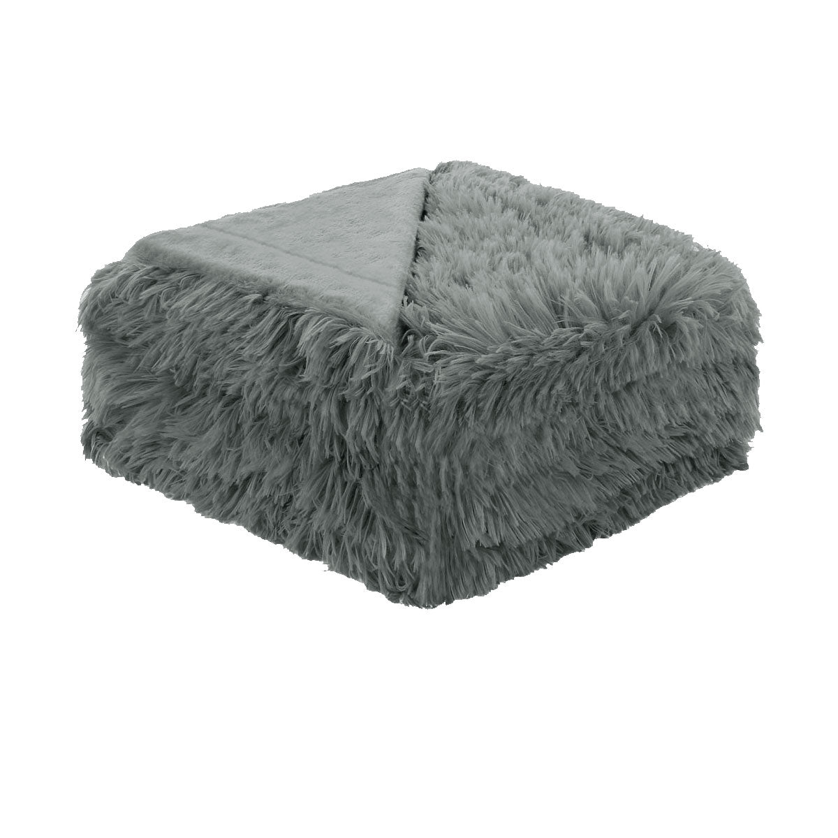 Hotel Living Soft Shaggy Long Hair Blanket Queen Grey V442-ATX-BLANKET-SHAGGY-GREY-QS