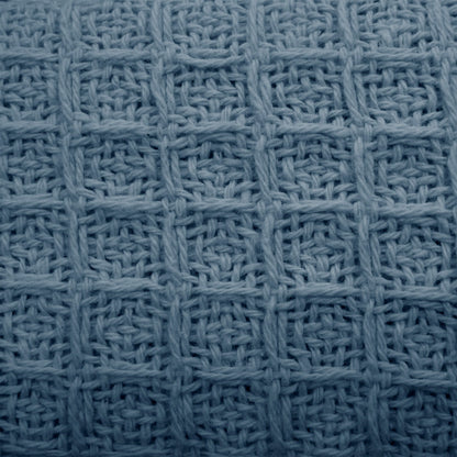 Cotton Waffle Blanket Dusk Blue Single V442-ATX-BLANKET-WAFFLE-DUSKBLUE-SB