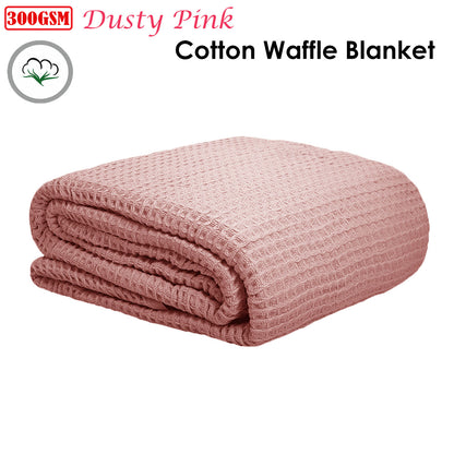 Cotton Waffle Blanket Dusty Pink Queen V442-ATX-BLANKET-WAFFLE-DUSTYPINK-QS