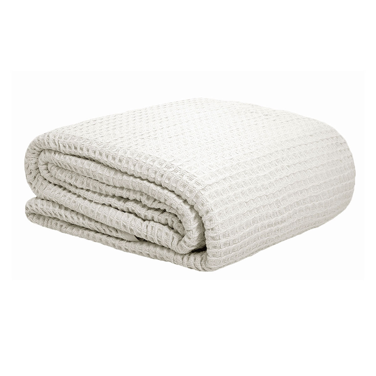 Cotton Waffle Blanket White Single V442-ATX-BLANKET-WAFFLE-WHITE-SB