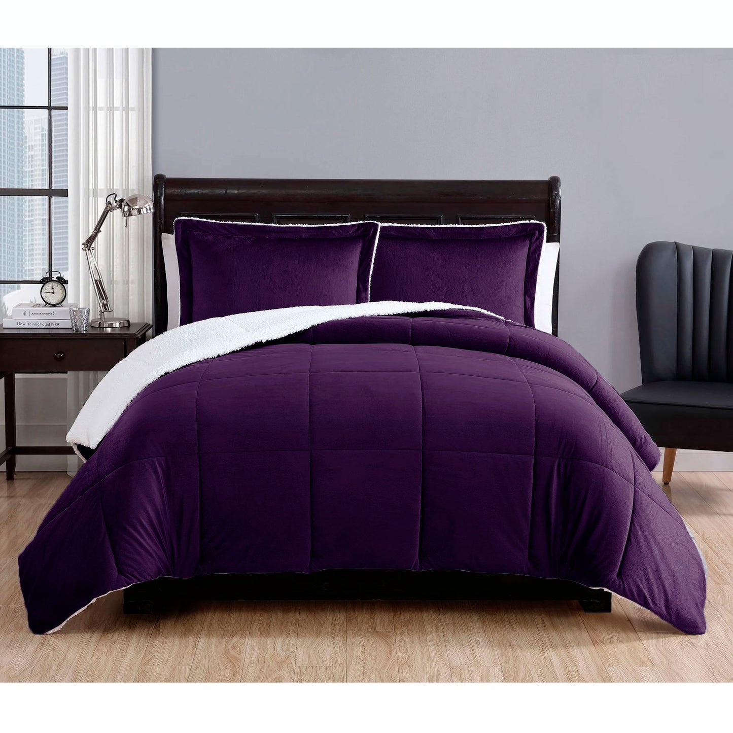 3 Piece Micro Mink Comforter Set Purple King V442-ATX-COMFORTER-3PIECEMICROMINK-PURPLE-KI