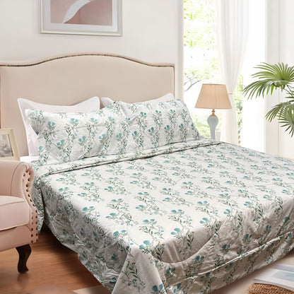 Hotel Living 3 Pce Light Weight Comforter Set Queen/King Corbett Floral Teal V442-ATX-COMFORTER-CORBETTC2-TEAL-QS