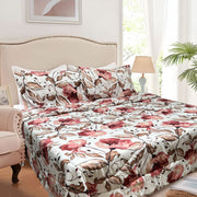 Hotel Living 3 Pce Light Weight Comforter Set Queen/King Corbett Floral Autumn V442-ATX-COMFORTER-CORBETTC5-WINE-QS