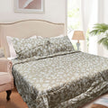 Hotel Living 3 Pce Light Weight Comforter Set Queen/King Corbett Floral Outlines V442-ATX-COMFORTER-CORBETTC6-KHAKI-QS