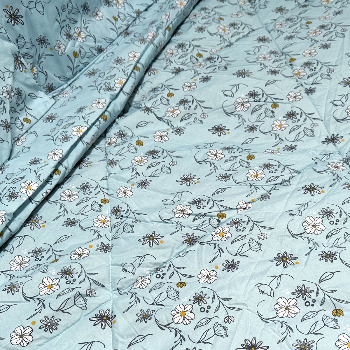 Hotel Living 3 Pce Light Weight Comforter Set Queen/King Corbett Floral Blue V442-ATX-COMFORTER-CORBETTC7-BLUE-QS