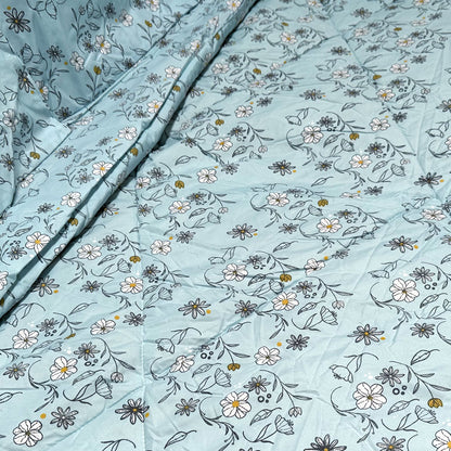 Hotel Living 3 Pce Light Weight Comforter Set Queen/King Corbett Floral Blue V442-ATX-COMFORTER-CORBETTC7-BLUE-QS