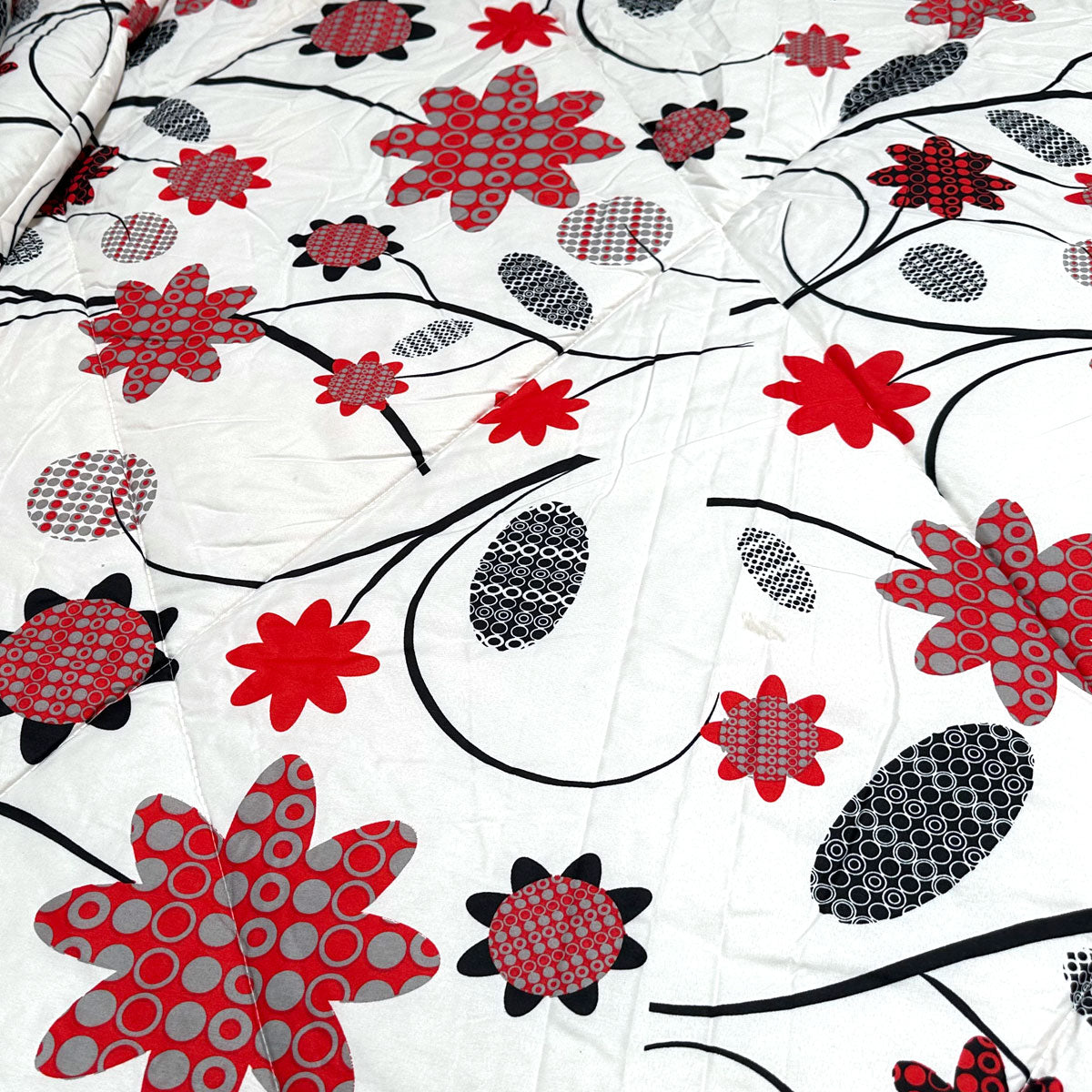 Hotel Living 3 Pce Light Weight Comforter Set Queen/King Corbett Floral Circles V442-ATX-COMFORTER-CORBETTC8-RED-QS