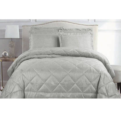 Hotel Living Eli Jacquard Comforter Set King Silver V442-ATX-COMFORTER-ELIJACQUARD-SILVER-KI
