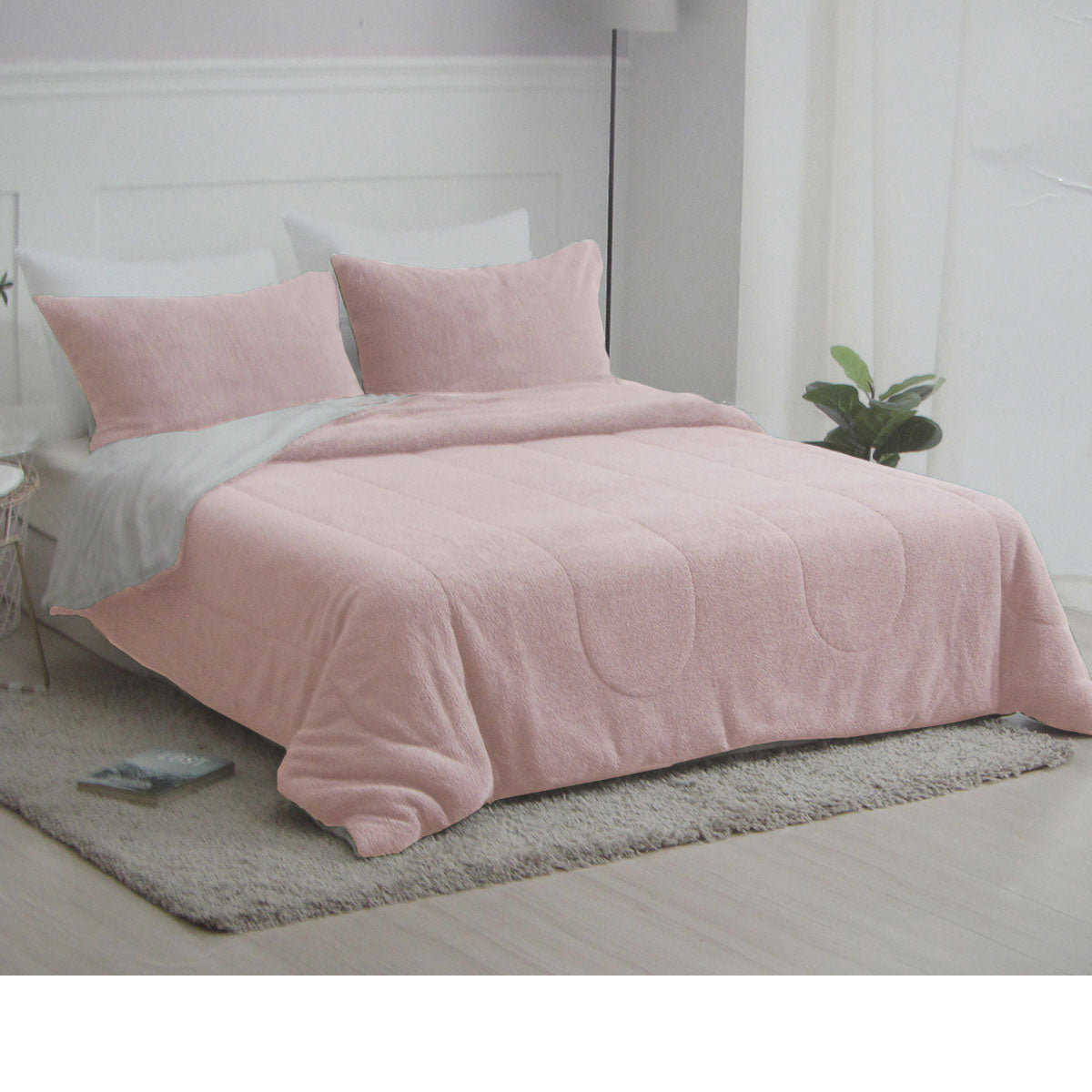 Nolan Blush 4 Piece Comforter Set Queen V442-ATX-COMFORTER-NOLAN-BLUSH-QS