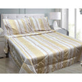 Hotel Living 3 Pce Light Weight Comforter Set Queen/King Oscar Stripes V442-ATX-COMFORTER-OSCARO3-LIGHTGOLD-QS