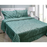 Hotel Living 3 Pce Light Weight Comforter Set Queen/King Oscar Herringbone V442-ATX-COMFORTER-OSCARO6-TEAL-QS
