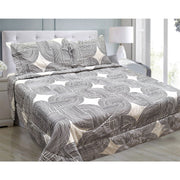 Hotel Living 3 Pce Light Weight Comforter Set Queen/King Oscar Curves V442-ATX-COMFORTER-OSCARO7-CHARCOAL-QS