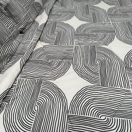 Hotel Living 3 Pce Light Weight Comforter Set Queen/King Oscar Curves V442-ATX-COMFORTER-OSCARO7-CHARCOAL-QS