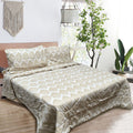 Hotel Living 3 Pce Light Weight Comforter Set Queen/King Ultimo Light Gold V442-ATX-COMFORTER-ULTIMOU2-LIGHTGOLD-QS