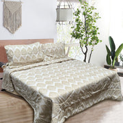 Hotel Living 3 Pce Light Weight Comforter Set Queen/King Ultimo Light Gold V442-ATX-COMFORTER-ULTIMOU2-LIGHTGOLD-QS