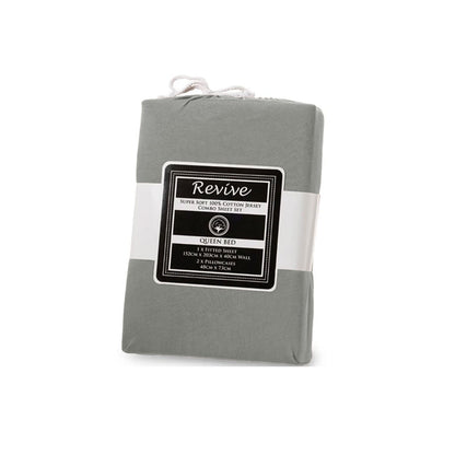 Revive 100% Cotton Jersey Combo Set Silver King V442-ATX-FITTEDSS-COTTONJERSEY-SILVER-KI